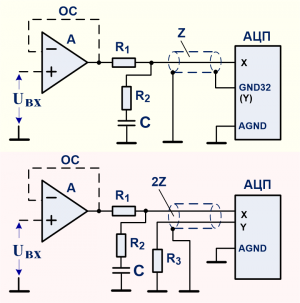 Буфер аналоговый активный для согласования с динамическим коммутатором входа АЦП